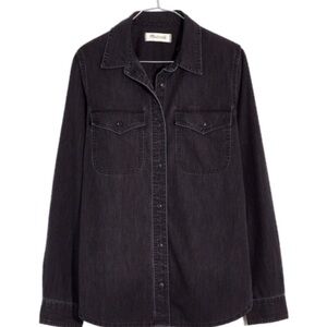 Madewell western button up lunar wash denim shirt